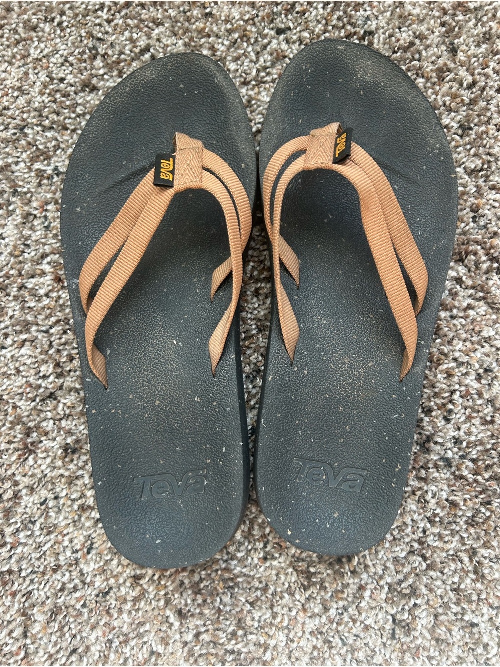 Teva women’s Brown Strap Flip Flops